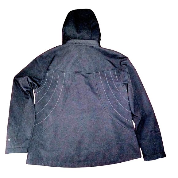 Free Country Women's Black Warm Comfy Casual Car Coat Zip Hooded Jacket Size XL - Picture 2 of 8